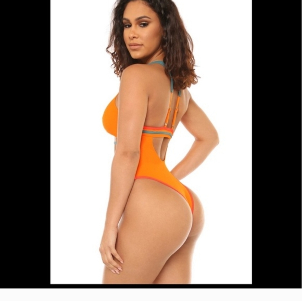 Icon Swim Bright Orange One Piece Swimsuit - Picture 2 of 8